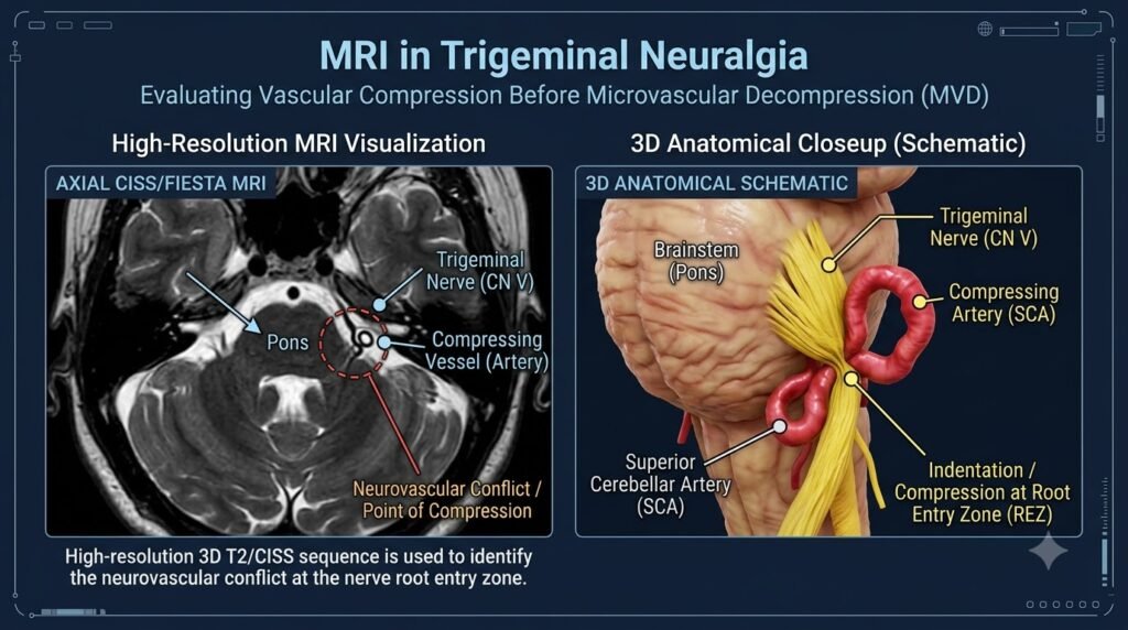 MRI in Trigeminal Neuralgia: How Vascular Compression Is Evaluated Before MVD